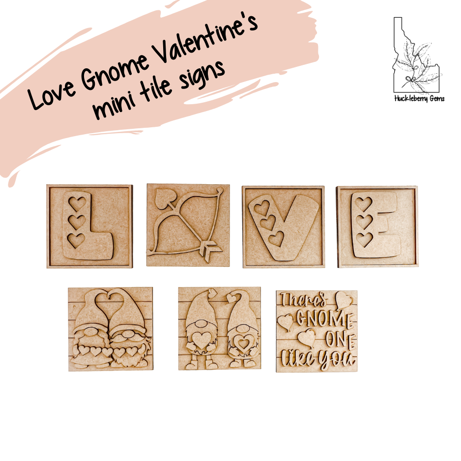 Love Gnomes Valentine's Mini Signs