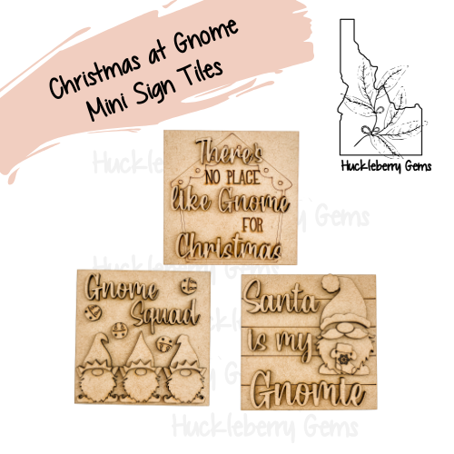 Christmas at Gnome Mini Signs