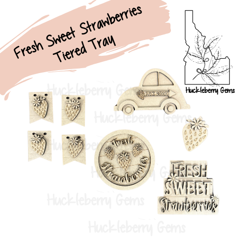 Fresh Sweet Strawberries Tiered Tray