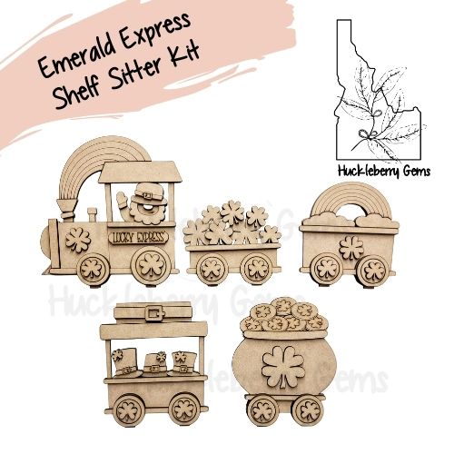 Emerald Express Train Shelf Sitters