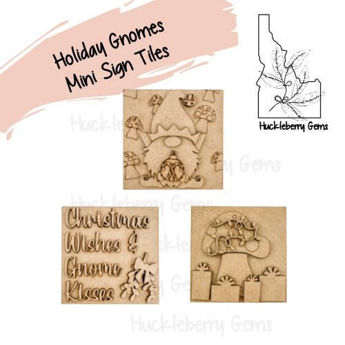 Holiday Gnomes Mini Signs