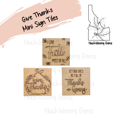 Give Thanks Mini Signs