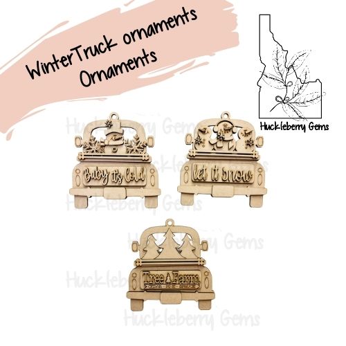 Winter Truck Ornaments / Banners