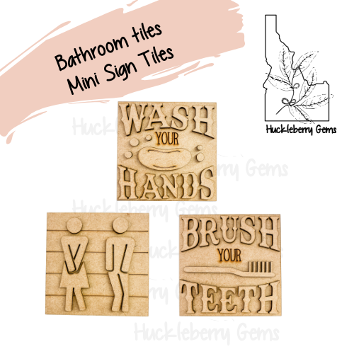 Bathroom Tiles Mini Signs