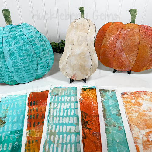 Mixed Media Pumpkins Shelf Sitter