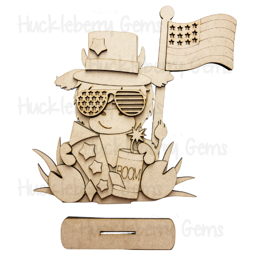 Starspangled Cow Shelf Sitter