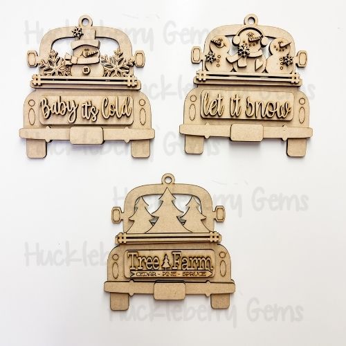 Winter Truck Ornaments / Banners