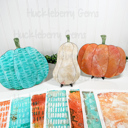 Mixed Media Pumpkins Shelf Sitter