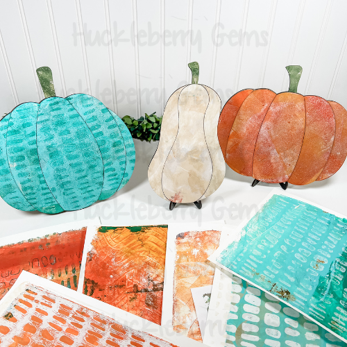 Mixed Media Pumpkins Shelf Sitter