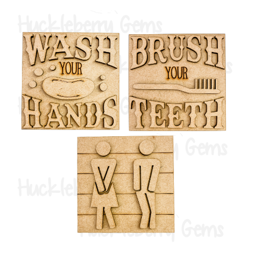Bathroom Tiles Mini Signs